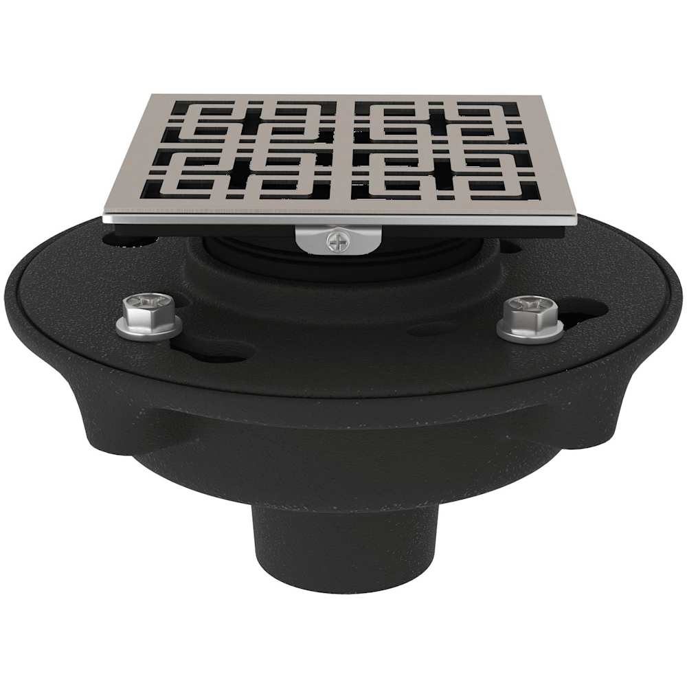 2" Cast Iron Decorative Spa Shower Drain Body Kit with Weave Cover