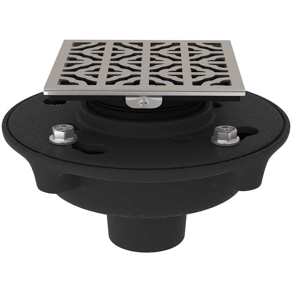 2" Cast Iron Decorative Spa Shower Drain Body Kit with Petal Cover