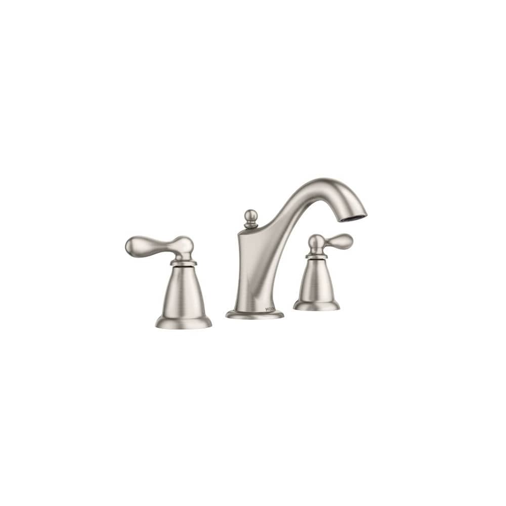 Moen Weymouth Double Handle Widespread Bathroom Faucet - Pop-Up Drain Included Matte Black