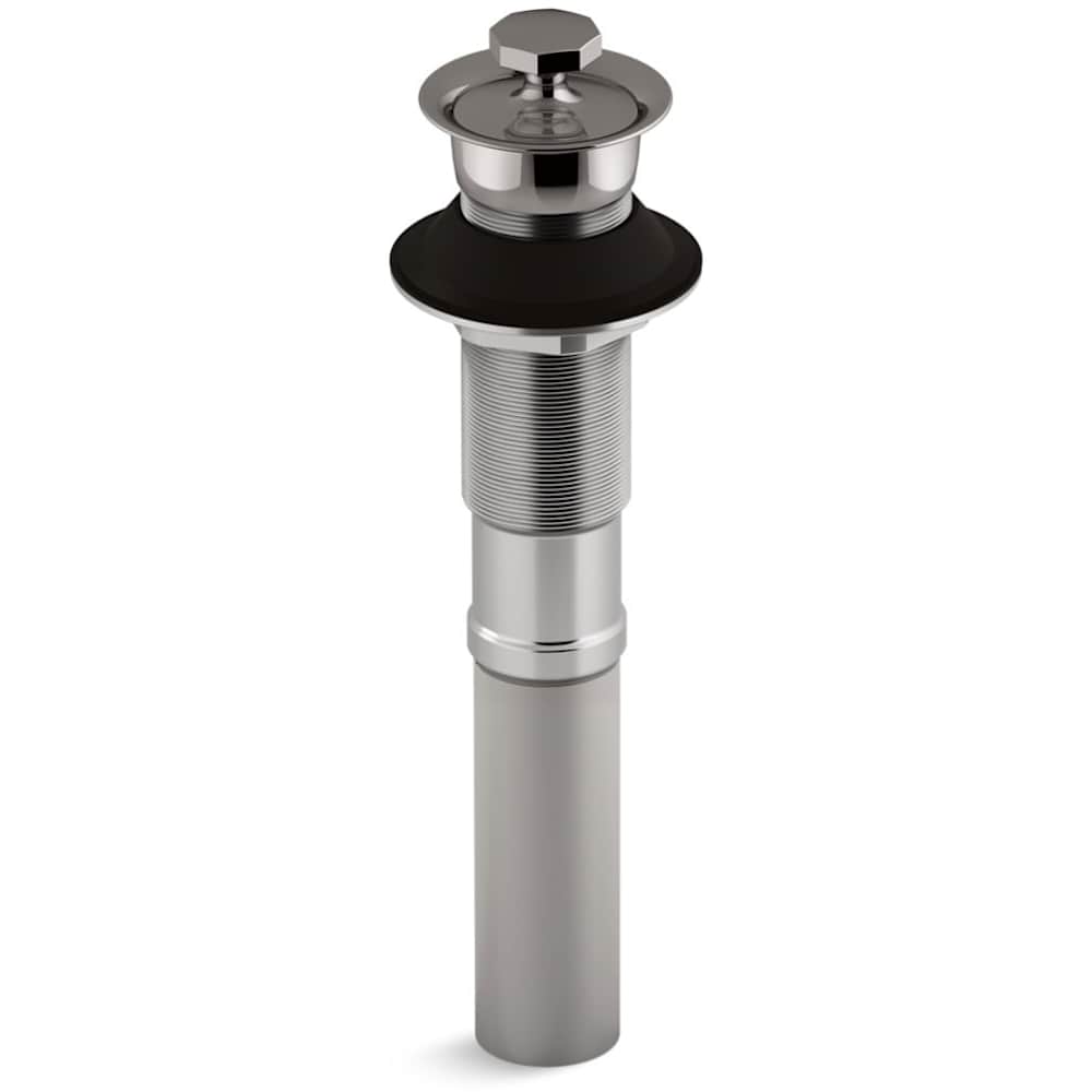 Lavatory Drain with Non-Removable Metal Stopper - Less Overflow