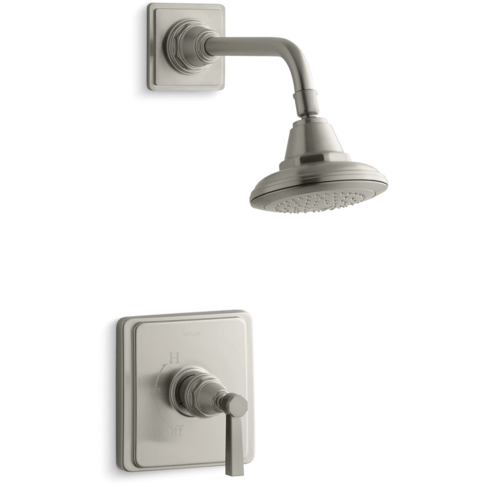 Pinstripe Single Handle Rite Temp Pressure Balanced Shower Only Trim with Single Function Shower Head
