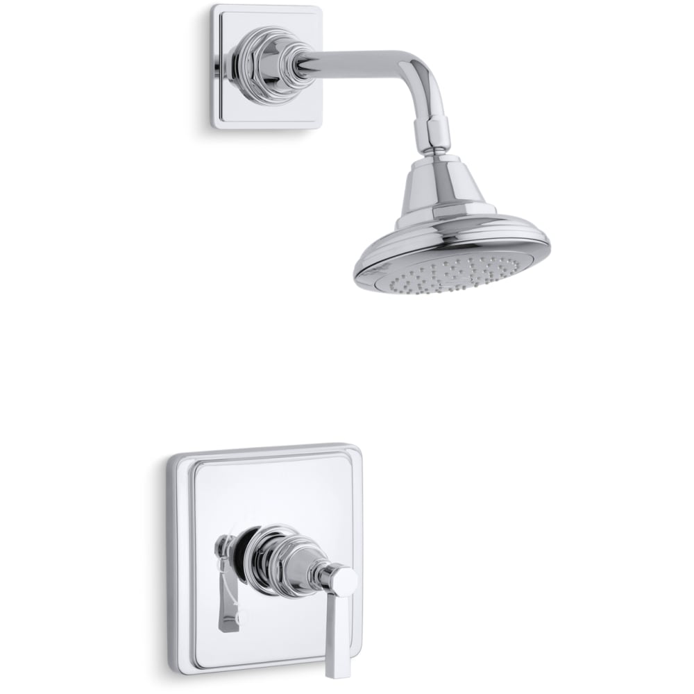 Pinstripe Single Handle Rite Temp Pressure Balanced Shower Only Trim with Single Function Shower Head