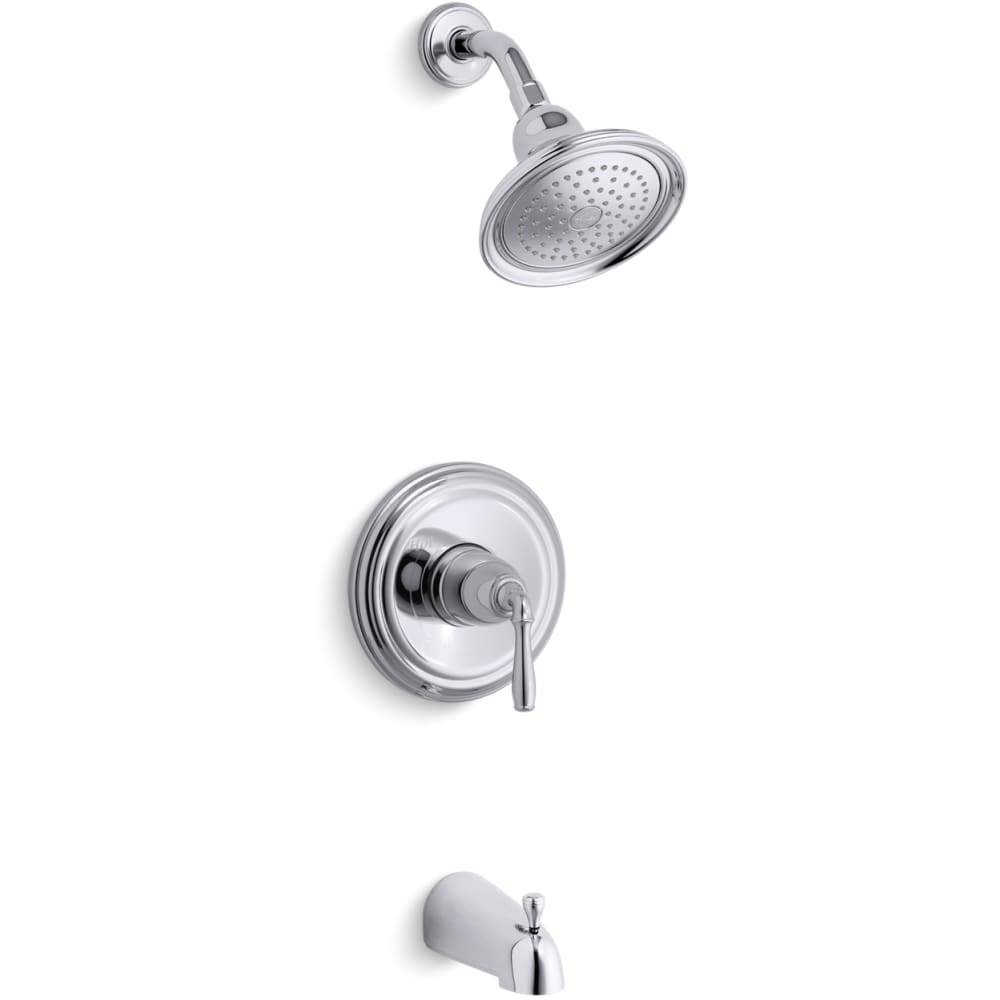 Devonshire Rite-Temp Pressure-Balancing Bath and Shower Faucet Trim With Lever Handle and Slip-Fit Spout