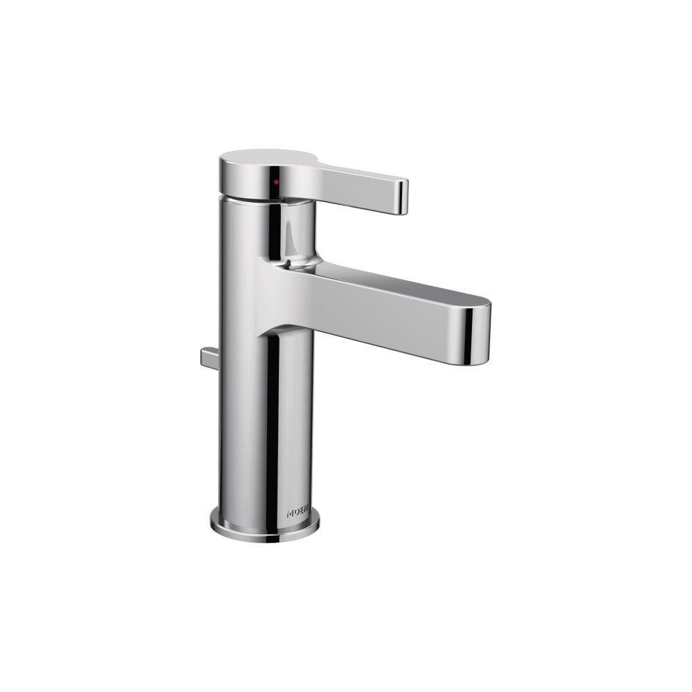 Moen Vichy Single Hole Bathroom Faucet - Includes Metal Pop-Up Drain Assembly Chrome