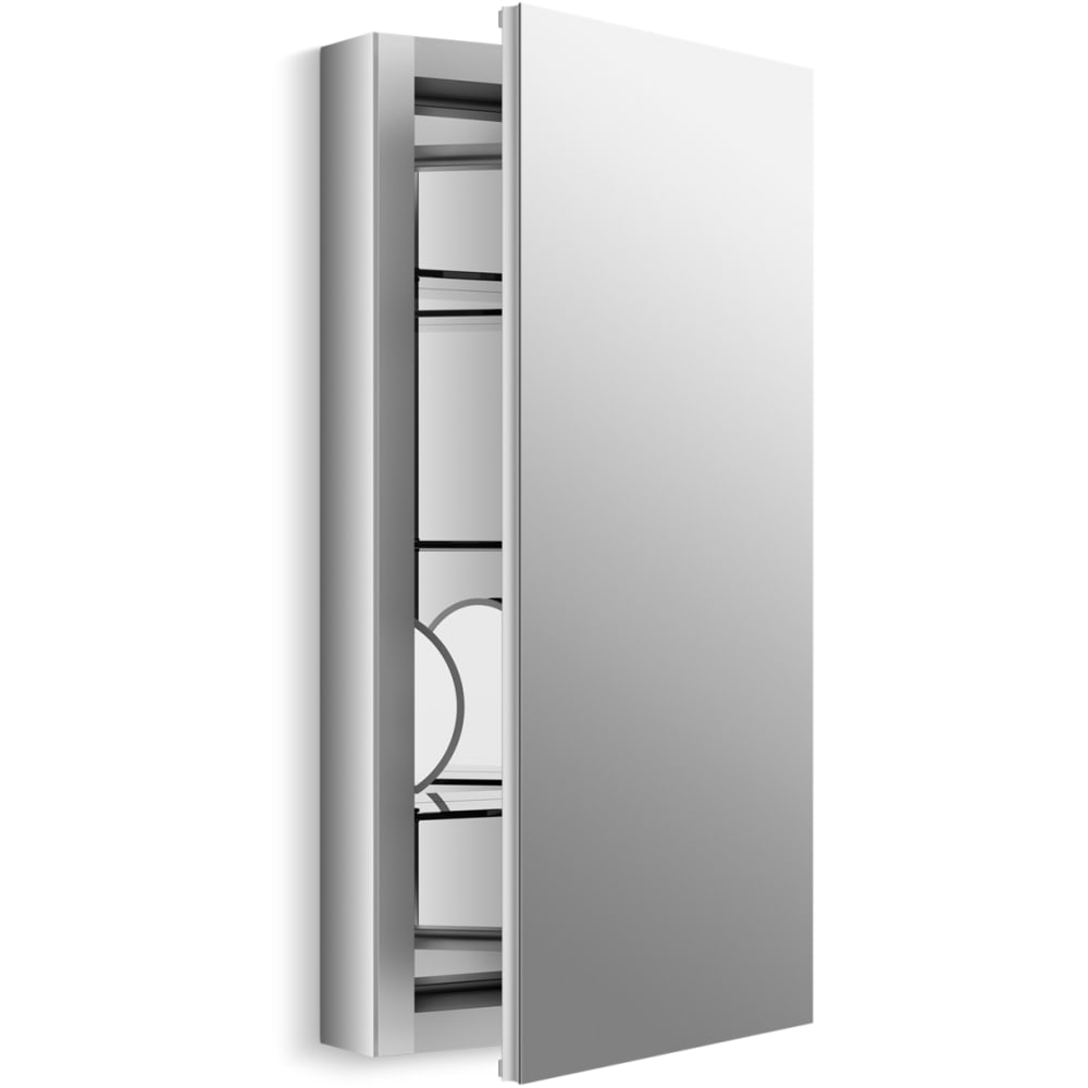 Verdera 30" x 15" Reversible Mirrored Medicine Cabinet with Plain Mirror and Three Adjustable Shelves and Slow Close Door