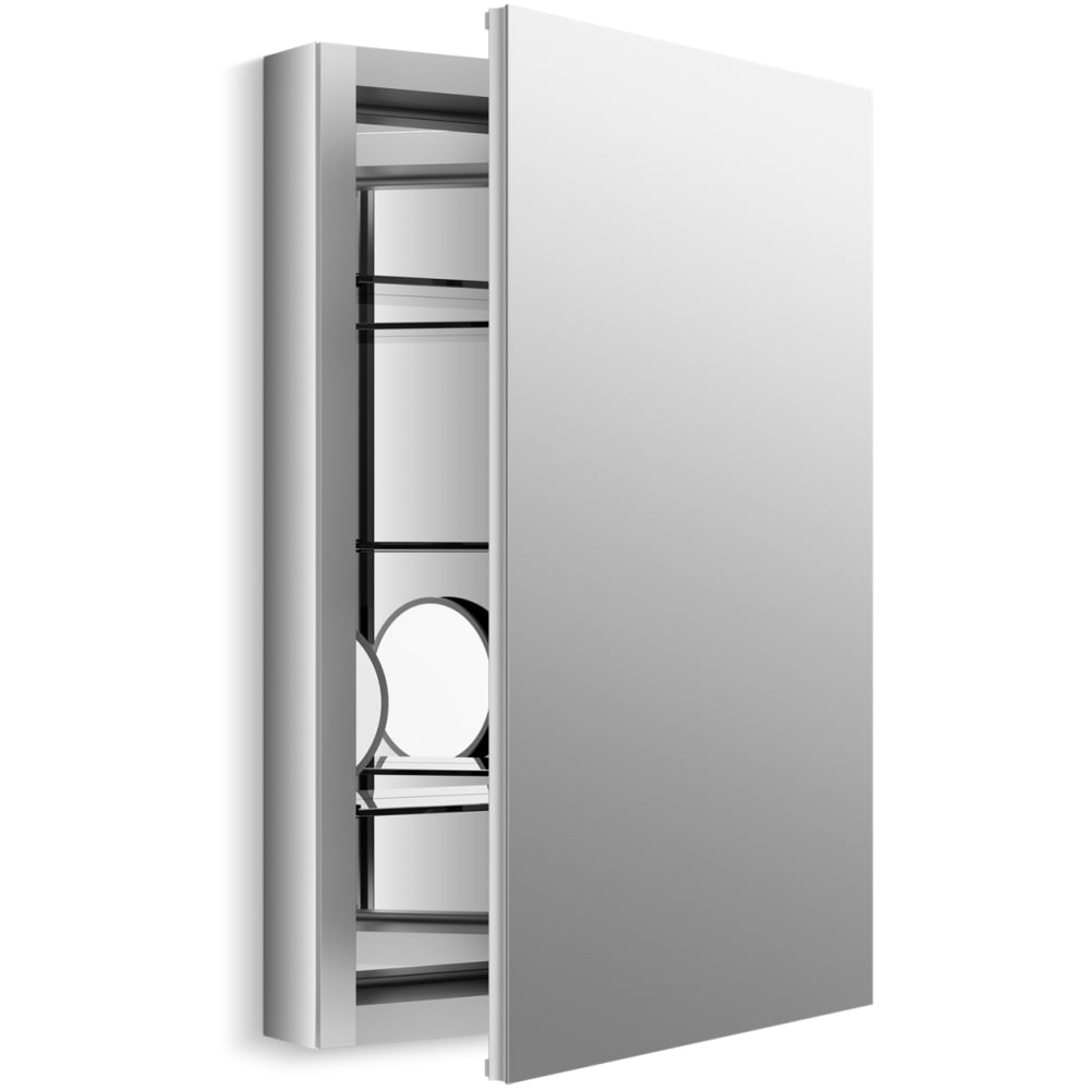 Verdera 30" x 20" Reversible Mirrored Medicine Cabinet with Plain Mirror and Three Adjustable Shelves and Slow Close Door