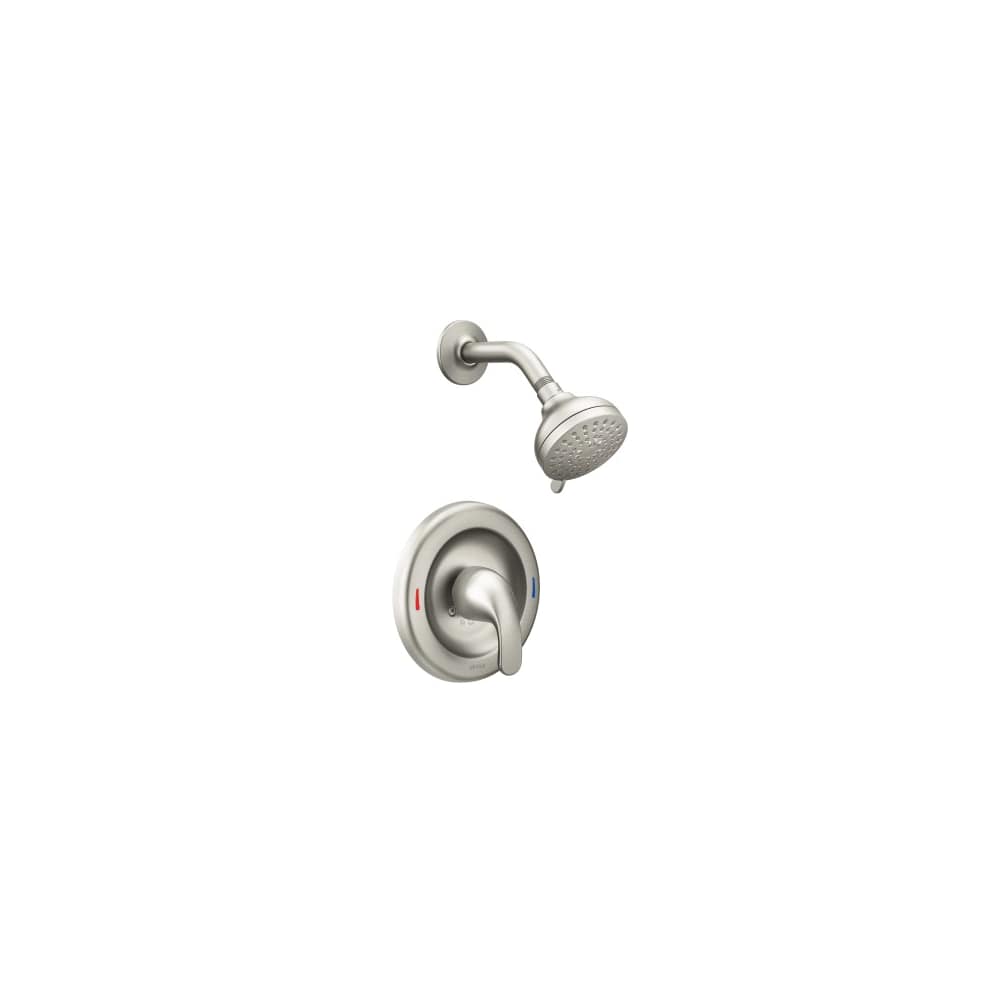 Moen Alder Posi-Temp Single Handle Pressure Balanced Shower Trim with Multi-Function Shower Head Spot Resist Brushed Nickel