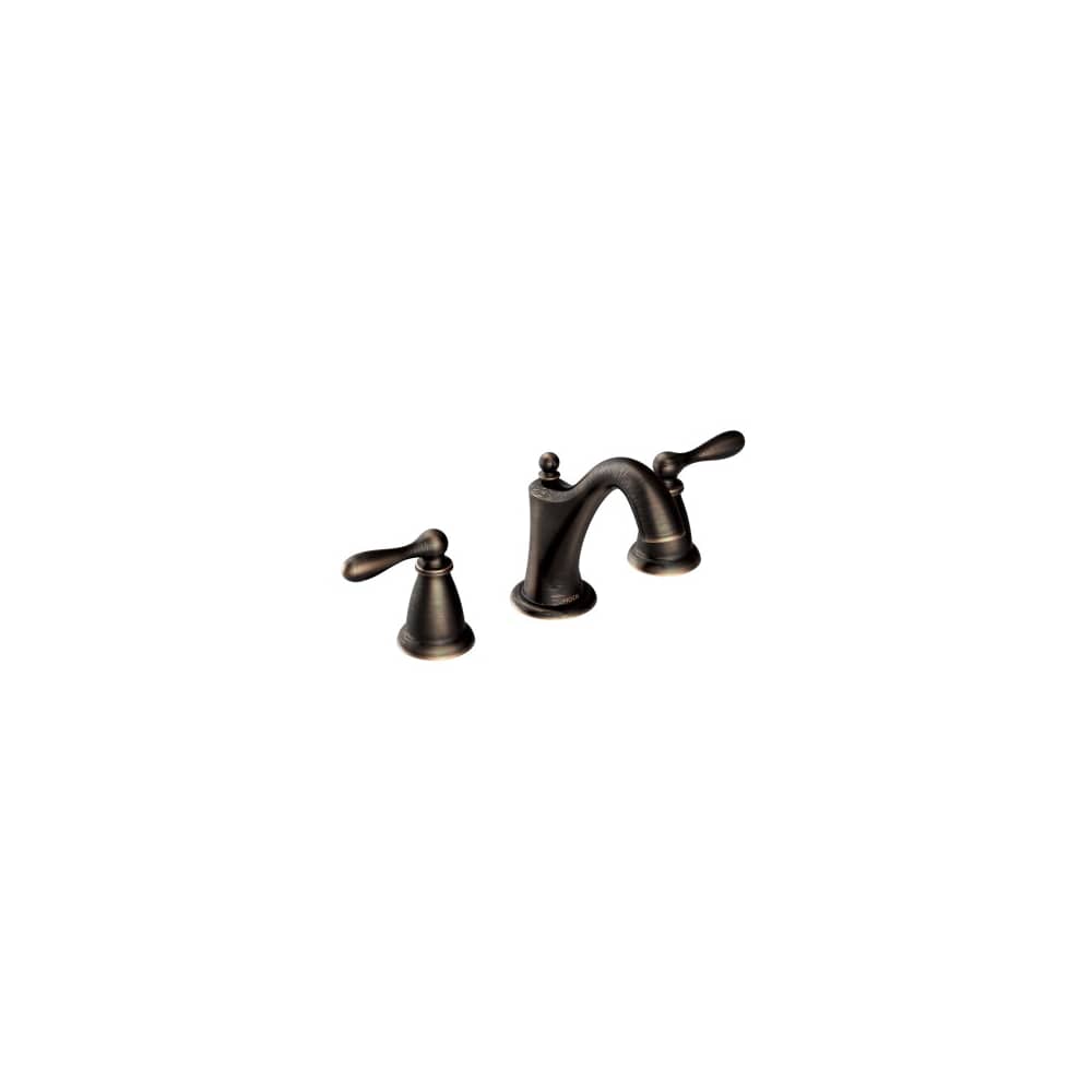 Moen Weymouth Double Handle Widespread Bathroom Faucet - Pop-Up Drain Included Brushed Gold