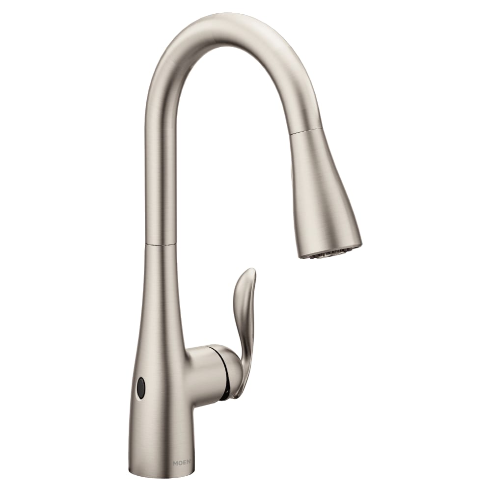 Moen Arbor Pull-Down High Arc Kitchen Faucet with MotionSense™, Power Clean™, and Reflex™ Technology - Includes Escutcheon Plate Spot Resist Stainless
