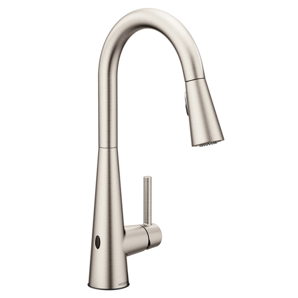 Moen Sleek 1.5 GPM Single Hole Pull Down Kitchen Faucet with MotionSense Spot Resist Stainless