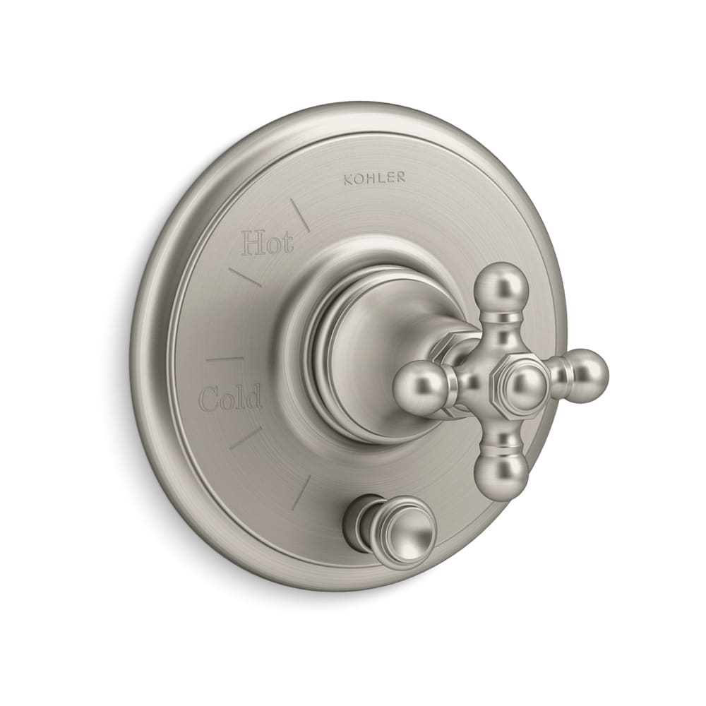 Artifacts Two Function Pressure Balanced Valve Trim Only with Single Cross Handle and Integrated Diverter - Less Rough In