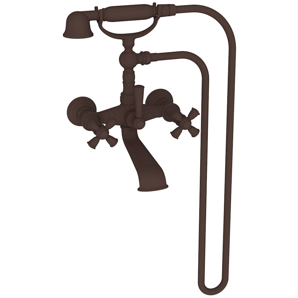 Aylesbury Wall / Floor Mounted Tub Filler with Built-In Diverter - Includes Hand Shower