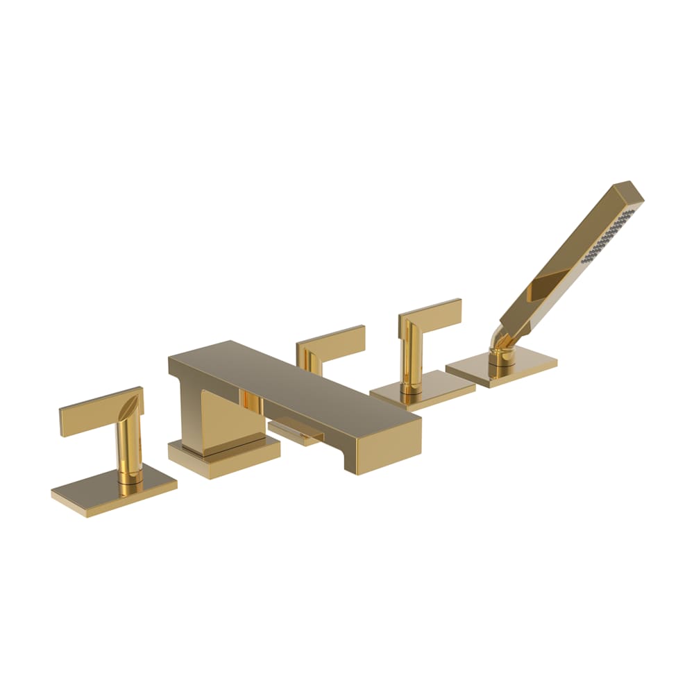 Metro Roman Tub Filler with Hand Shower and Lever Handles