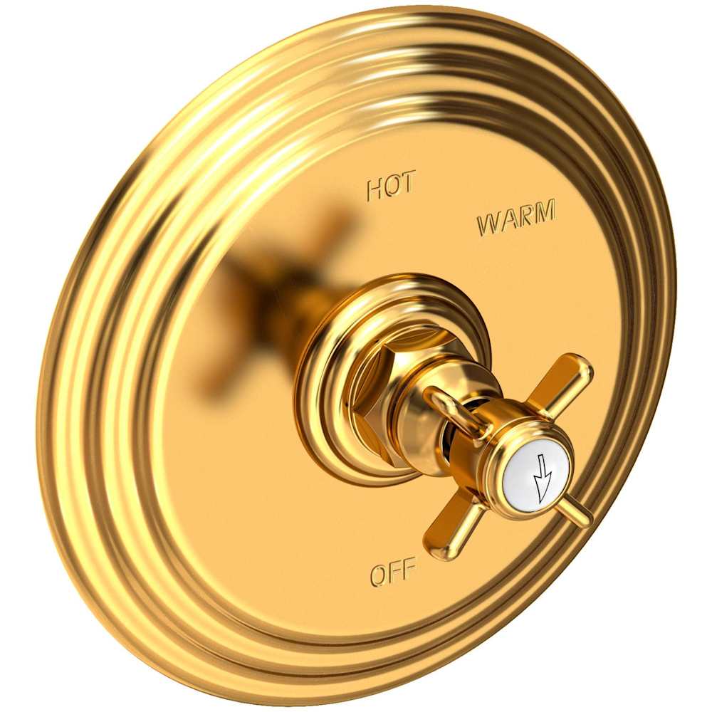 Fairfield Collection Single Handle Round Pressure Balanced Shower Trim Plate Only with Metal Cross Handle