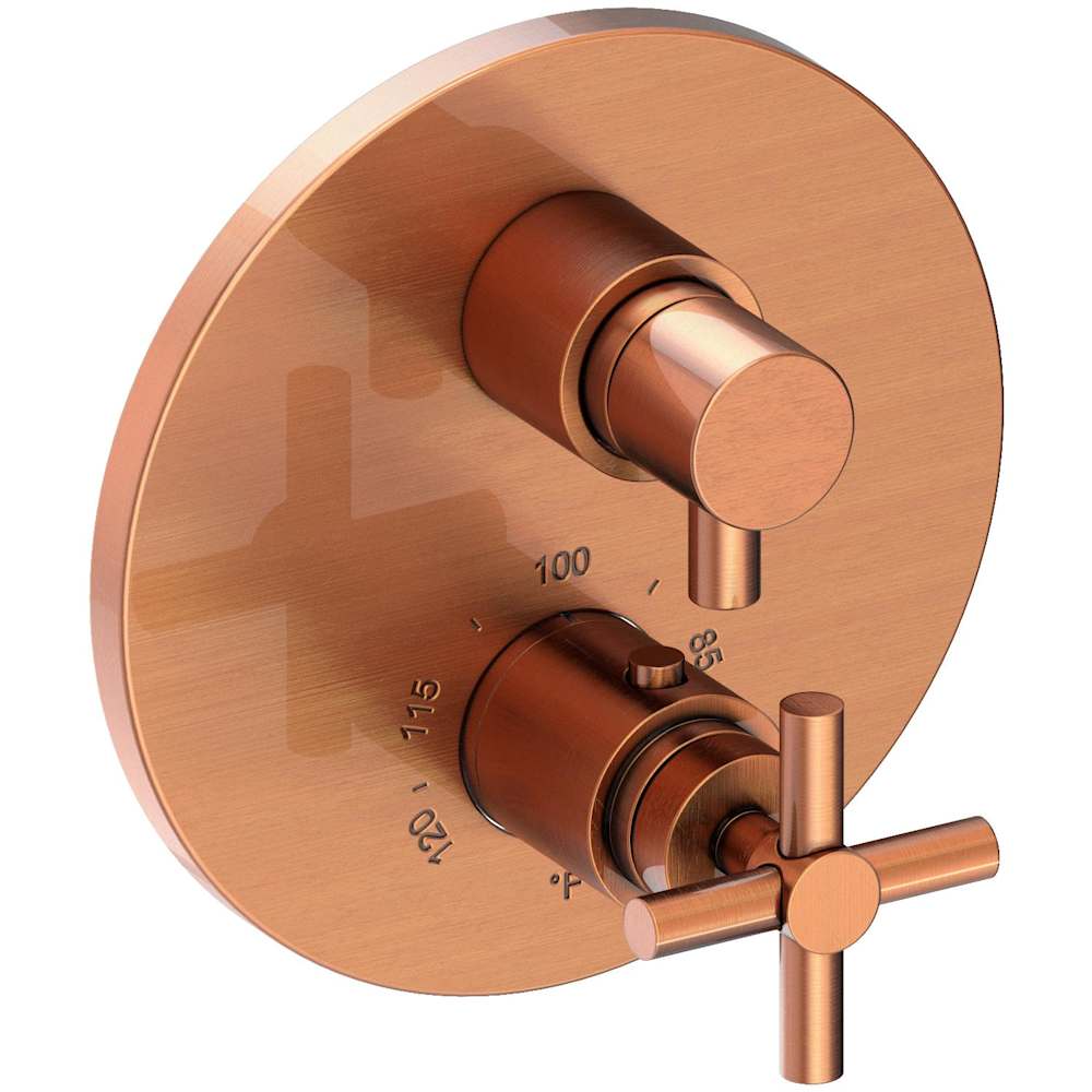 East Linear Thermostatic Valve Trim Only with 2 Cross Handles - Less Rough In