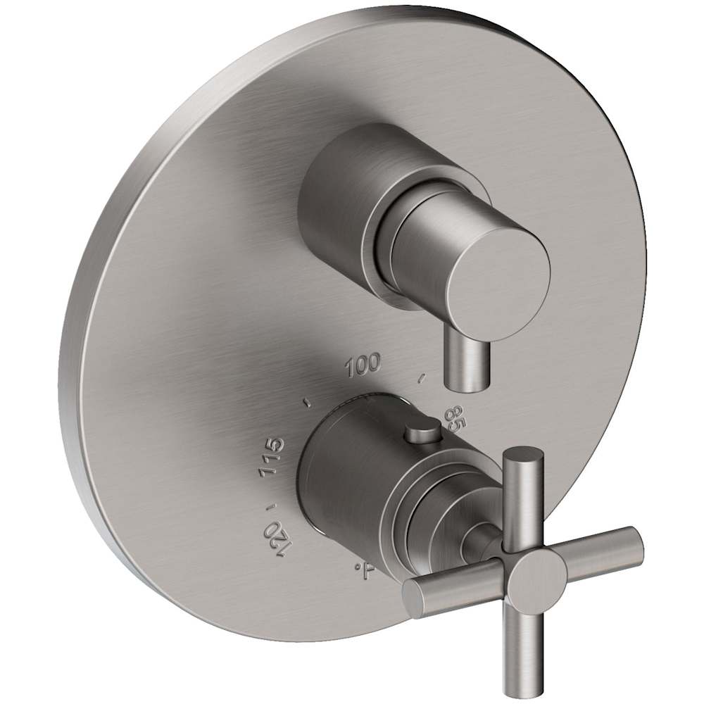 East Linear Thermostatic Valve Trim Only with 2 Cross Handles - Less Rough In
