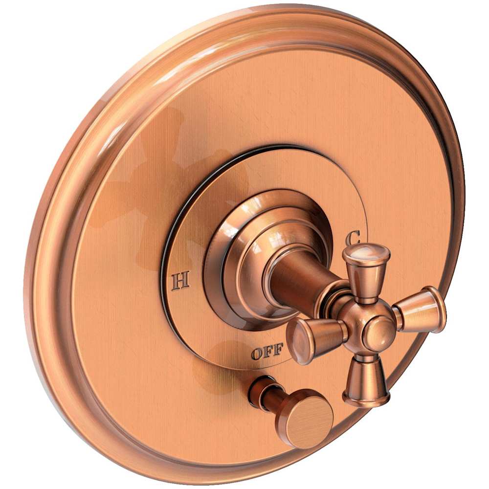 Aylesbury Single Function Pressure Balanced Valve Trim Only with Integrated Diverter and Metal Cross Handle
