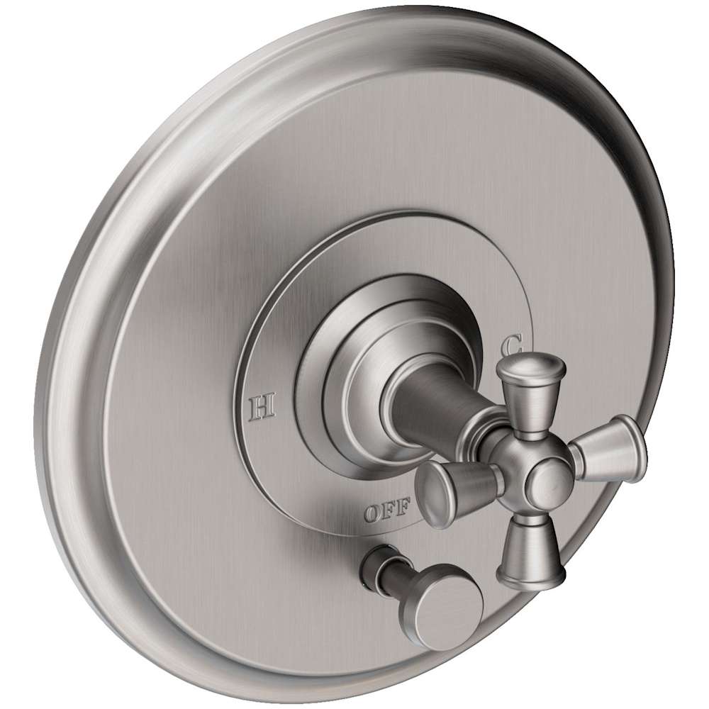Aylesbury Single Function Pressure Balanced Valve Trim Only with Integrated Diverter and Metal Cross Handle