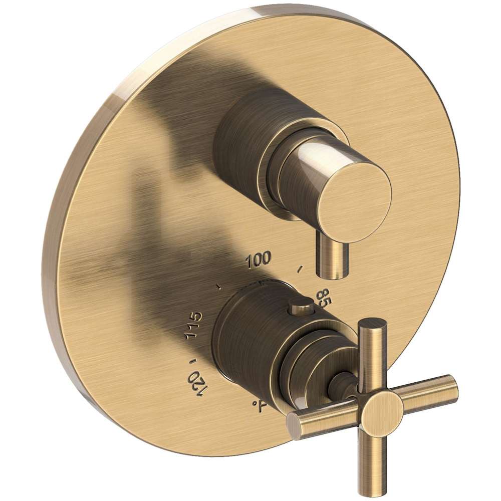 East Linear Thermostatic Valve Trim Only with 2 Cross Handles - Less Rough In
