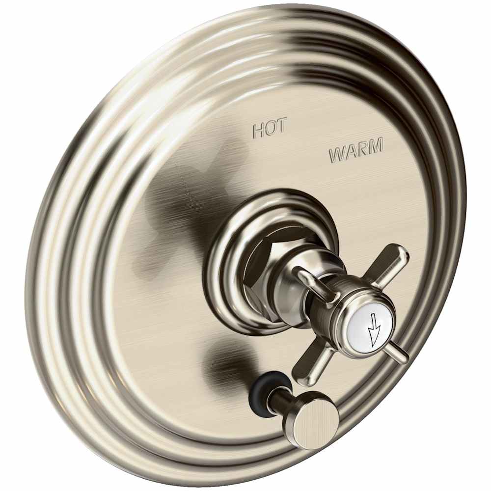 Pressure Balanced Tub and Shower Valve Trim with Integrated Diverter