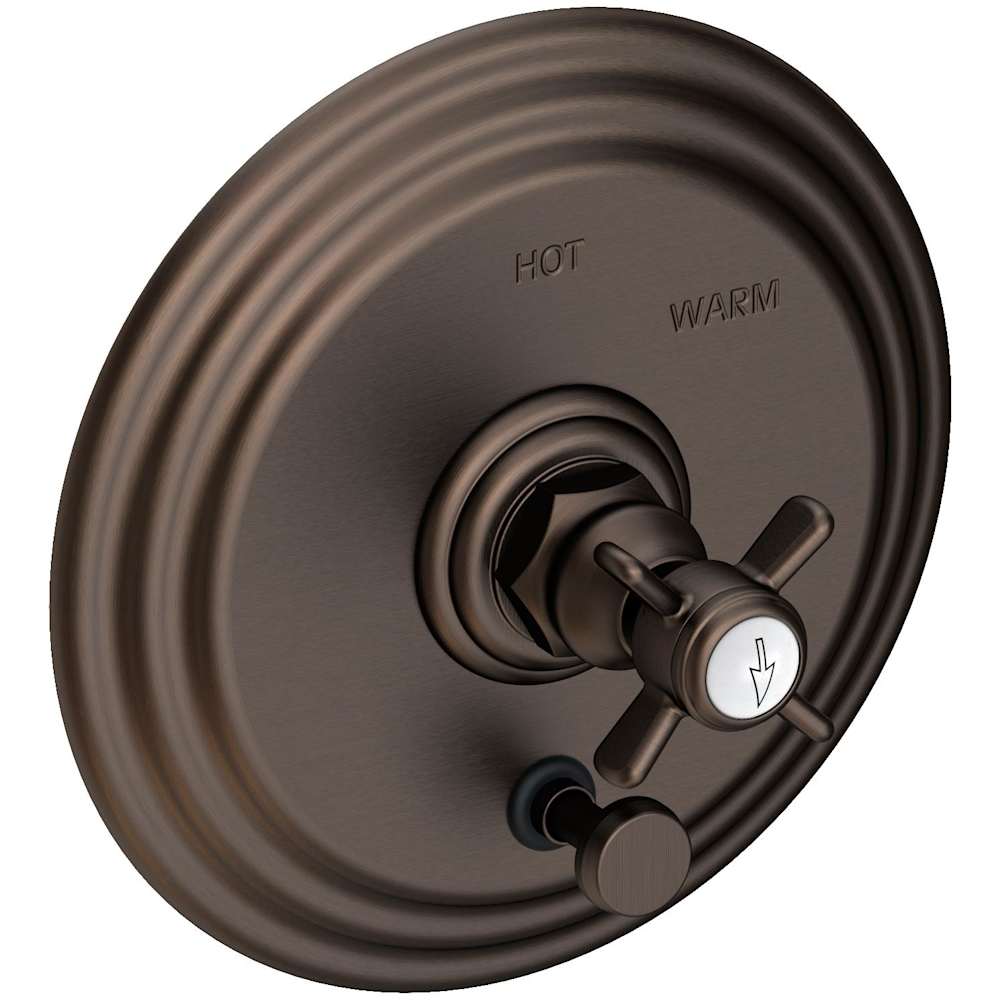 Pressure Balanced Tub and Shower Valve Trim with Integrated Diverter