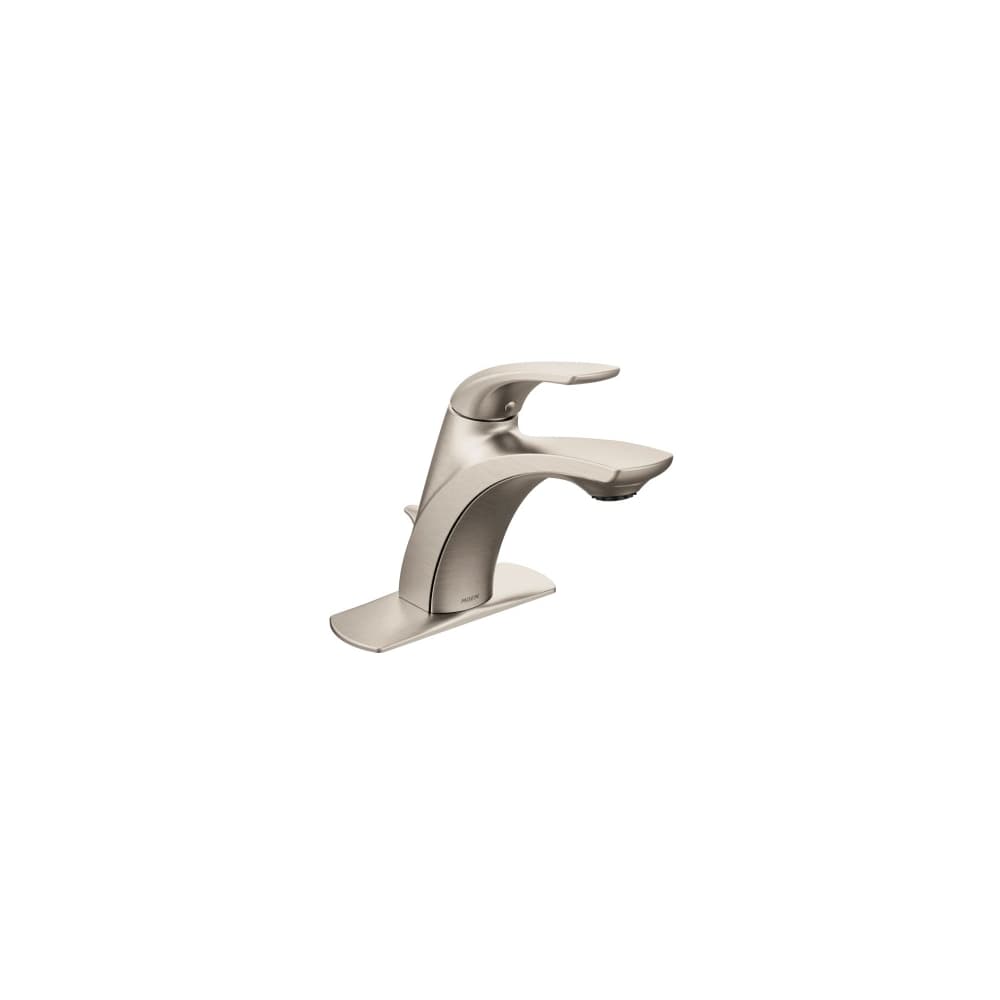 Moen Single Handle Single Hole Bathroom Faucet from the Zarina Collection (Valve Included) Spot Resistant Brushed Nickel