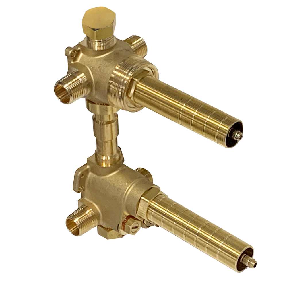 Universal 1/2" Thermostatic Rough-In Valve and Integrated Diverter with Two Dedicated Functions