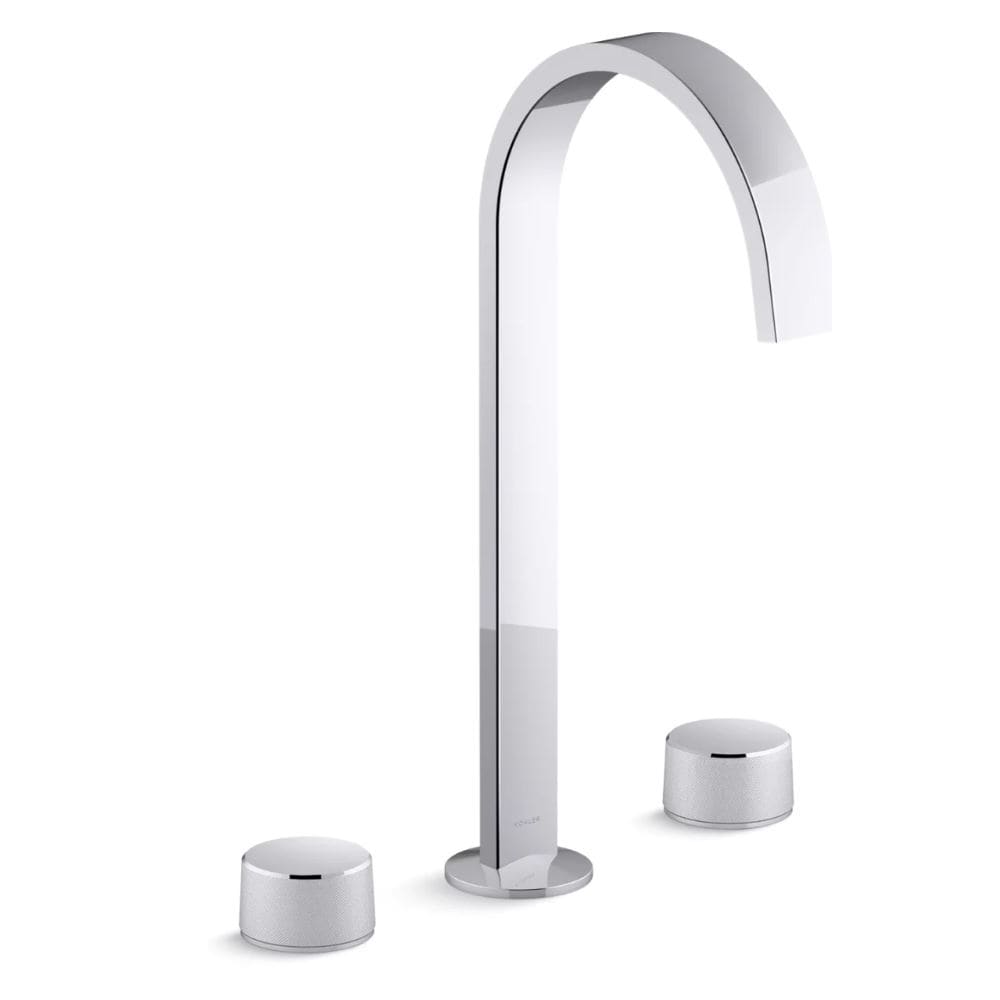 Components 1.2 GPM Widespread Ribbon Spout Vessel Bathroom Faucet with Oyl Handles, UltraGlide Technology and Pop-Up Drain Assembly