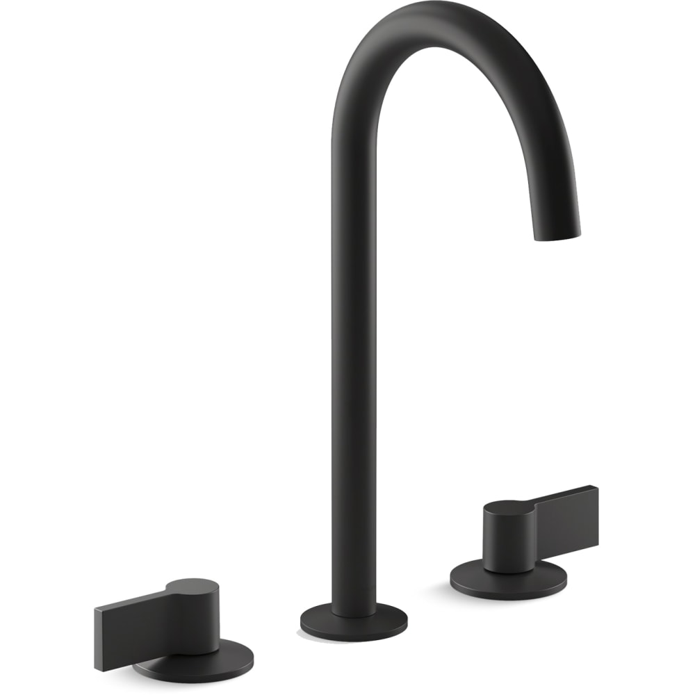 Components 1.2 GPM Widespread Tube Spout Vessel Bathroom Faucet with Lever Handles, UltraGlide Technology and Pop-Up Drain Assembly
