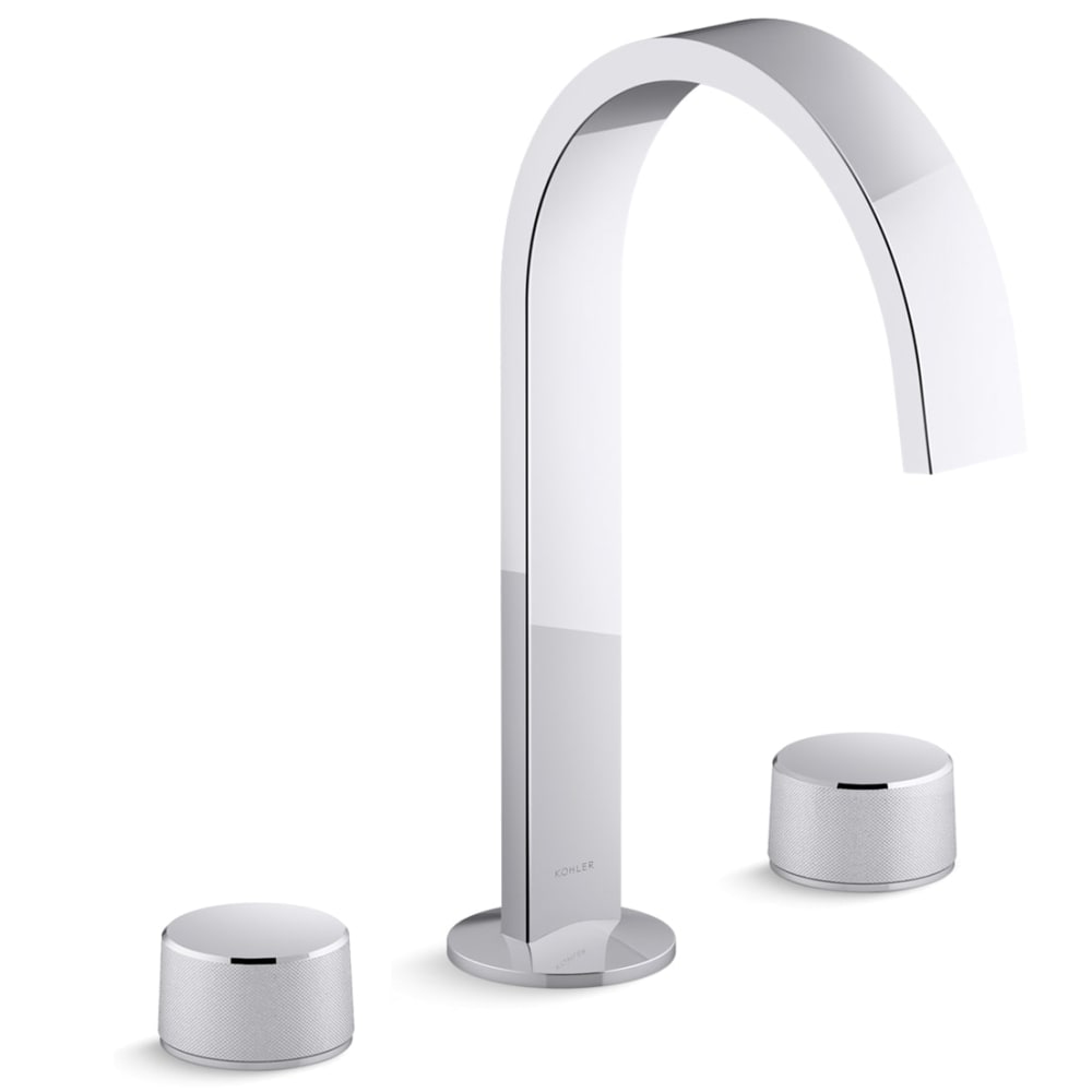 Components 1.2 GPM Widespread Ribbon Spout Bathroom Faucet with Oyl Handles, UltraGlide Technology and Pop-Up Drain Assembly