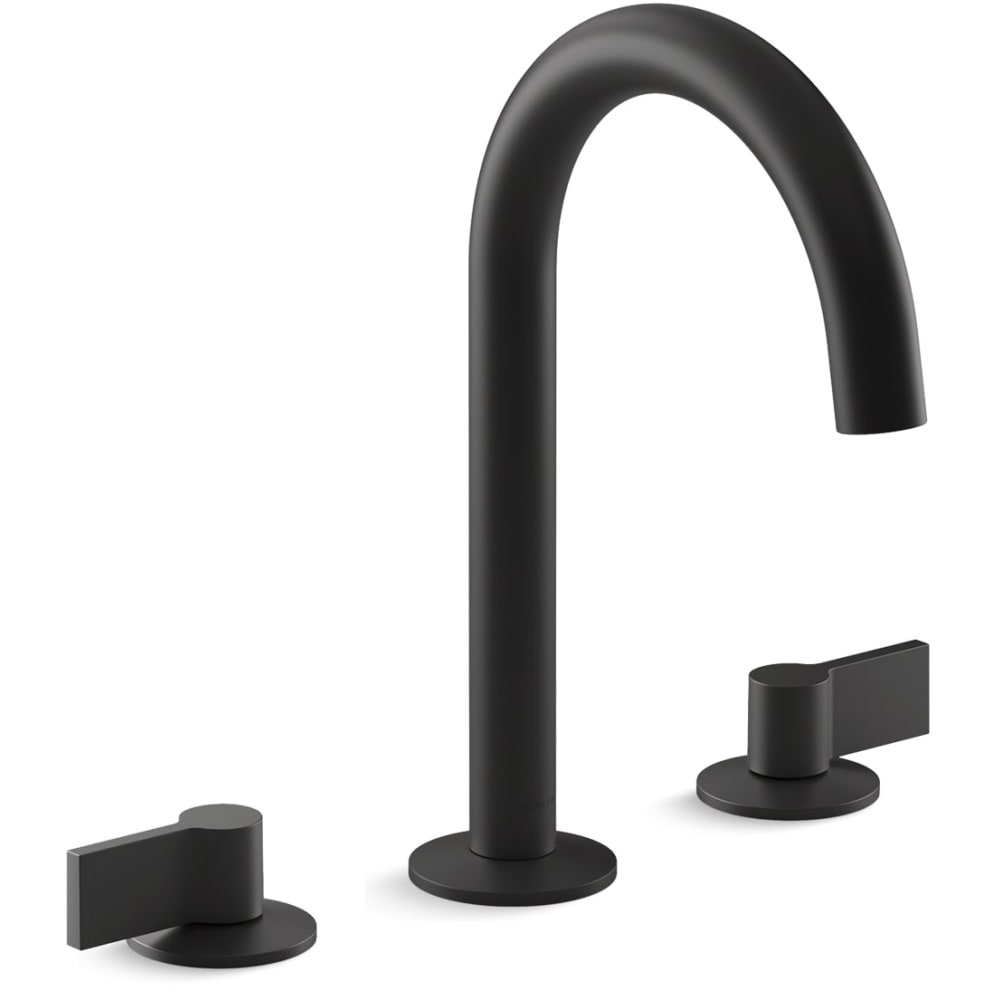 Components 1.2 GPM Widespread Tube Spout Bathroom Faucet with Lever Handles, UltraGlide Technology, and Pop-Up Drain Assembly