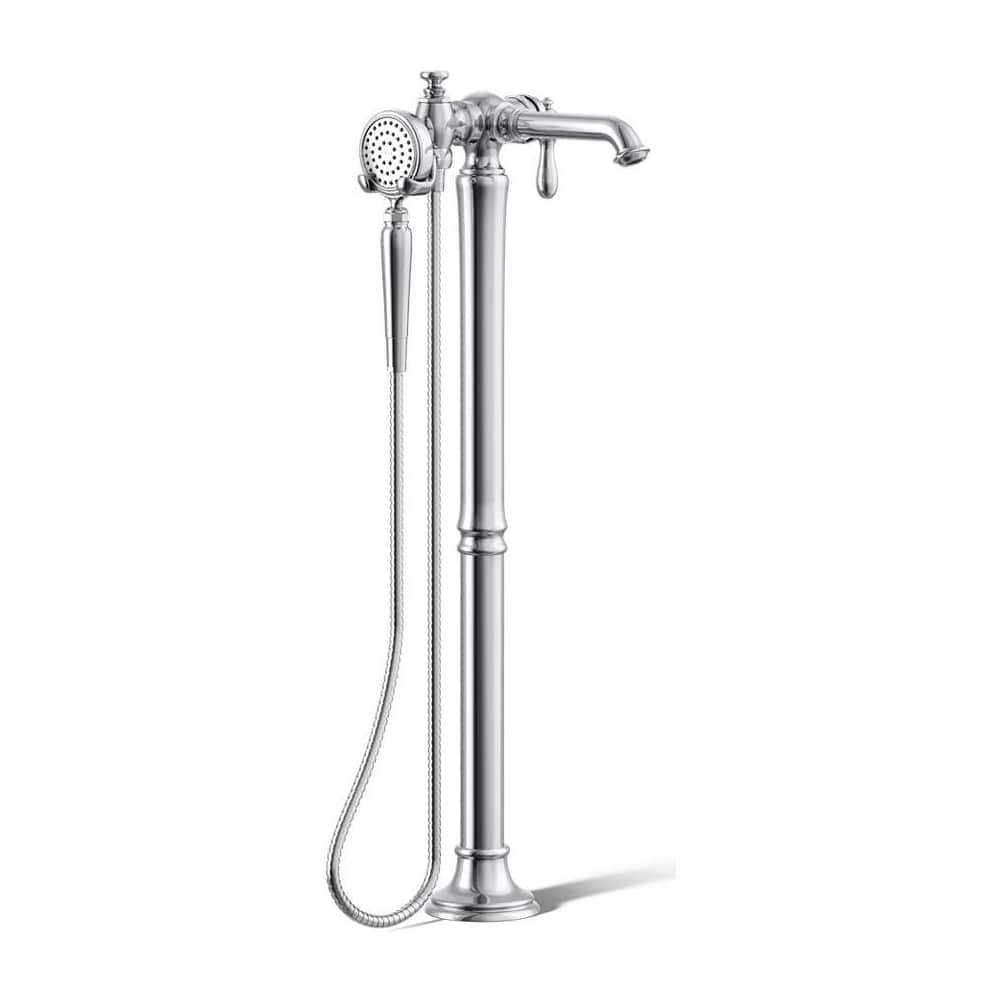 Artifacts Floor Mounted Tub Filler with Built-In Diverter - Includes Hand Shower