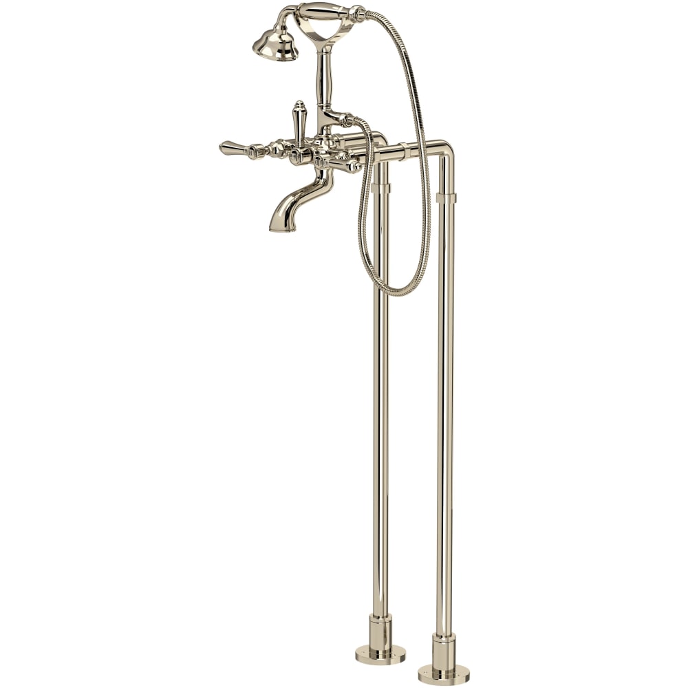 Acqui Floor Mounted Tub Filler with Built-In Diverter - Includes Hand Shower