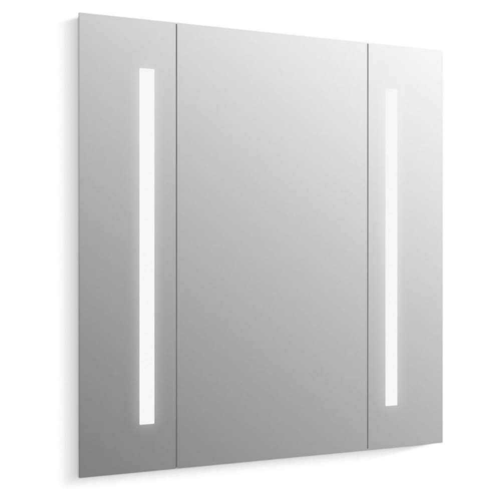 Verdera 34" W x 33" H Modern Rectangular Frameless Bathroom Wall Mirror with LED Lighting