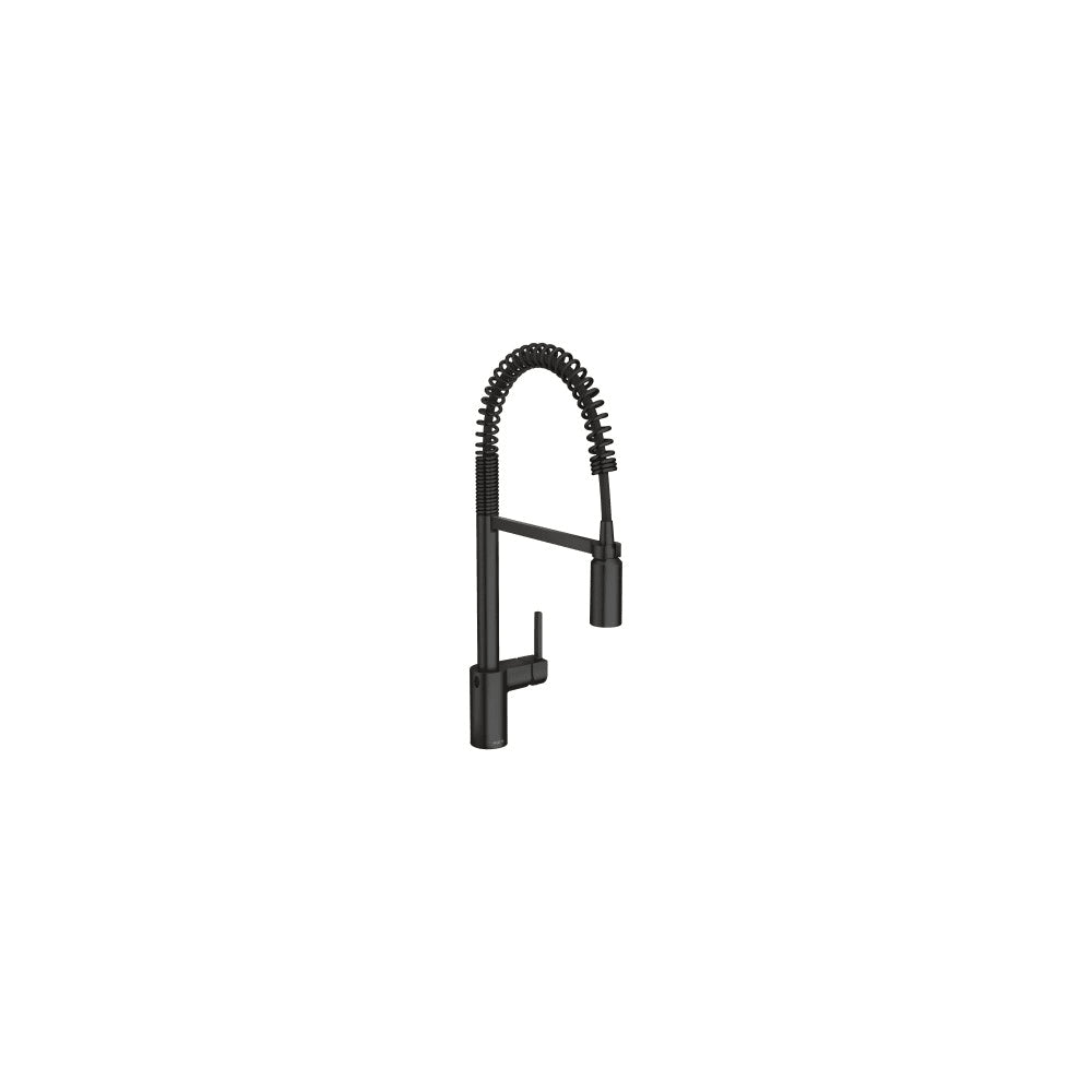 Moen Align 1.5 GPM Single Hole Pre-Rinse Pull Down Kitchen Faucet with MotionSense Wave and Power Clean Matte Black