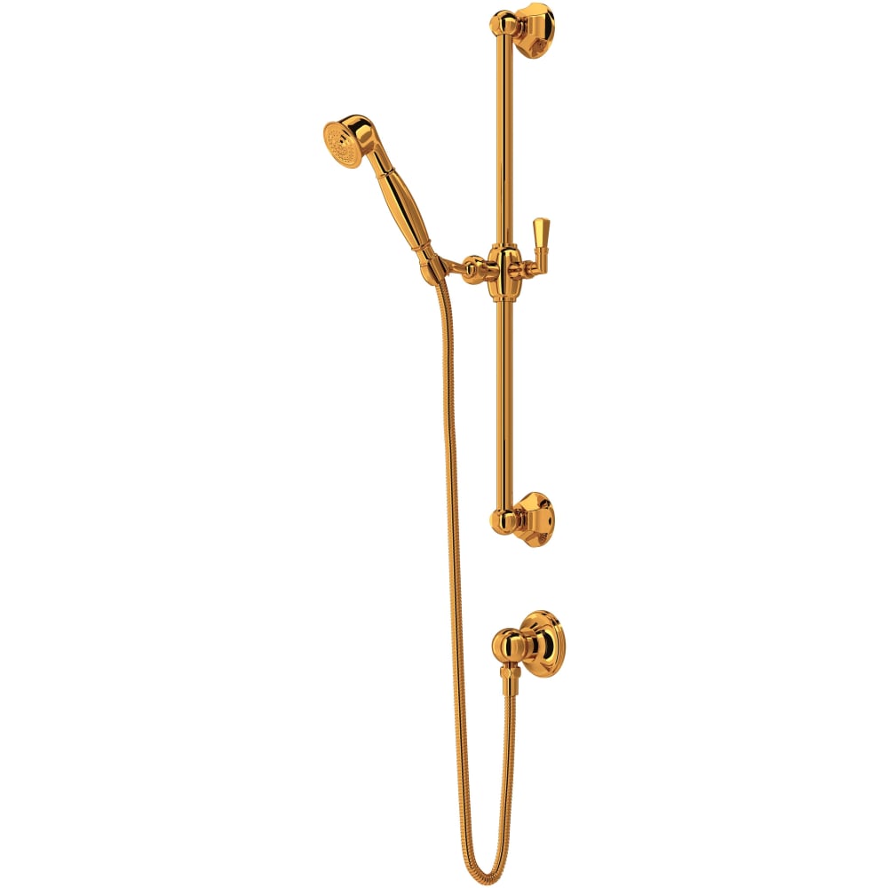 Palladian 1.8 GPM Single Function Hand Shower Package - Includes Slide Bar, Hose, and Wall Supply