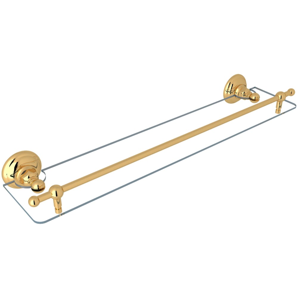 Acqui 24" Brass and Glass Bathroom Shelf