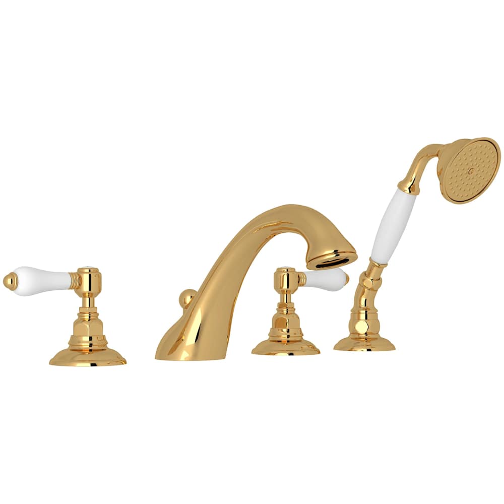 Acqui Deck Mounted Roman Tub Filler with Built-In Diverter - Includes Hand Shower