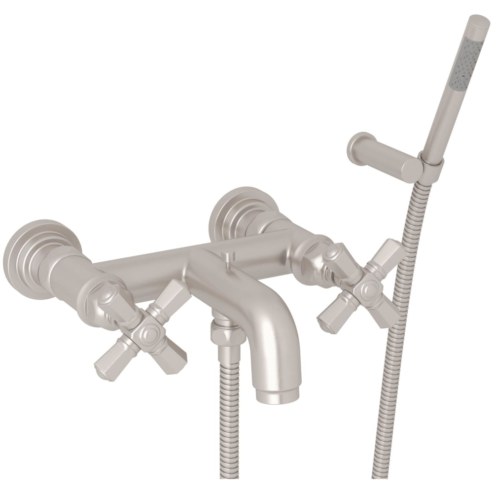 San Giovanni Wall Mounted Tub Filler with Built-In Diverter - Includes Hand Shower