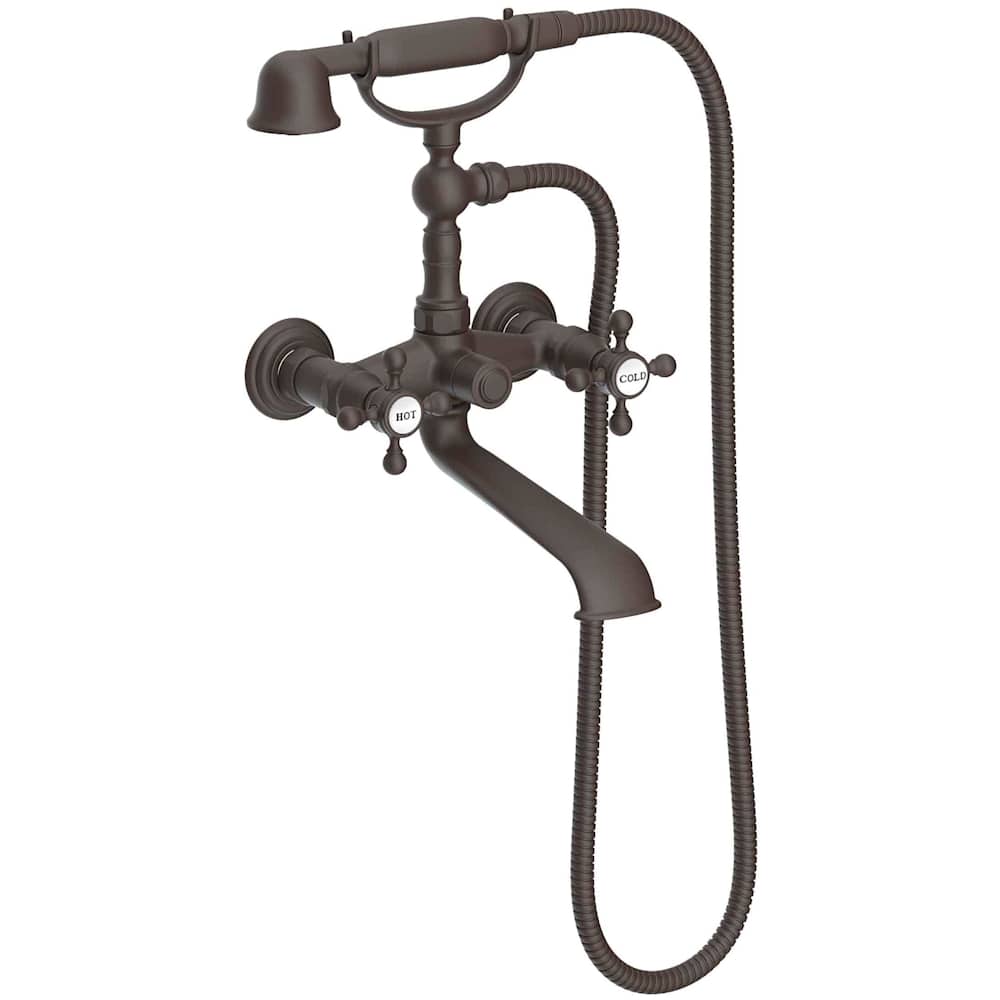 Astor Wall / Floor Mounted Tub Filler with Built-In Diverter - Includes Hand Shower