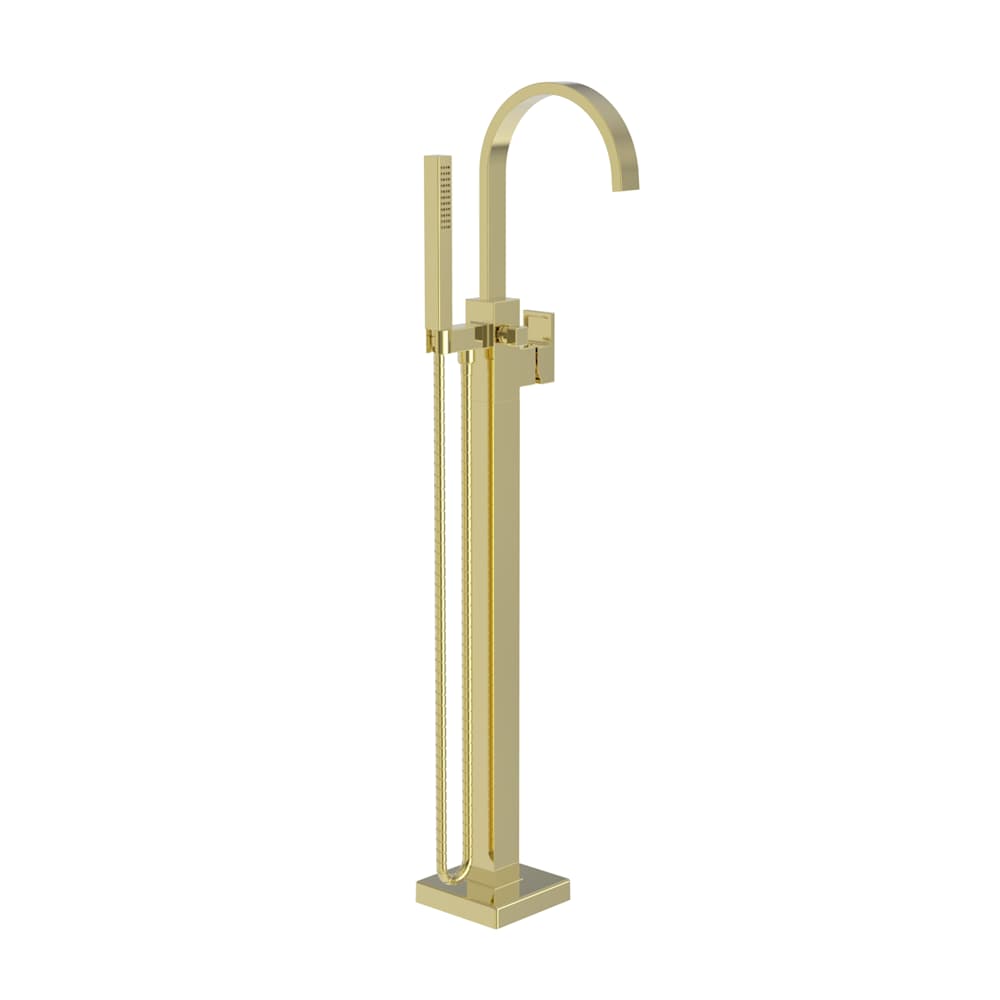 Secant Floor Mounted Tub Filler with Built-In Diverter - Includes Hand Shower