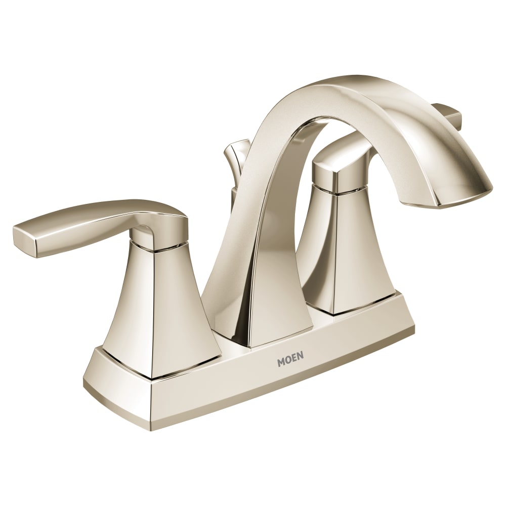 Moen Voss Double Handle Centerset Bathroom Faucet - Valve Included Polished Nickel