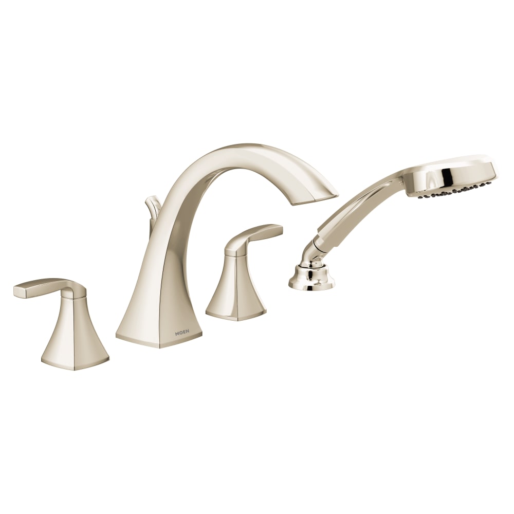 Moen Bathroom Faucet Package with Widespread Faucet, Toilet Paper Holder, 24" Towel Bar, 18" Towel Bar, Towel Ring and Robe Hook Brushed Nickel