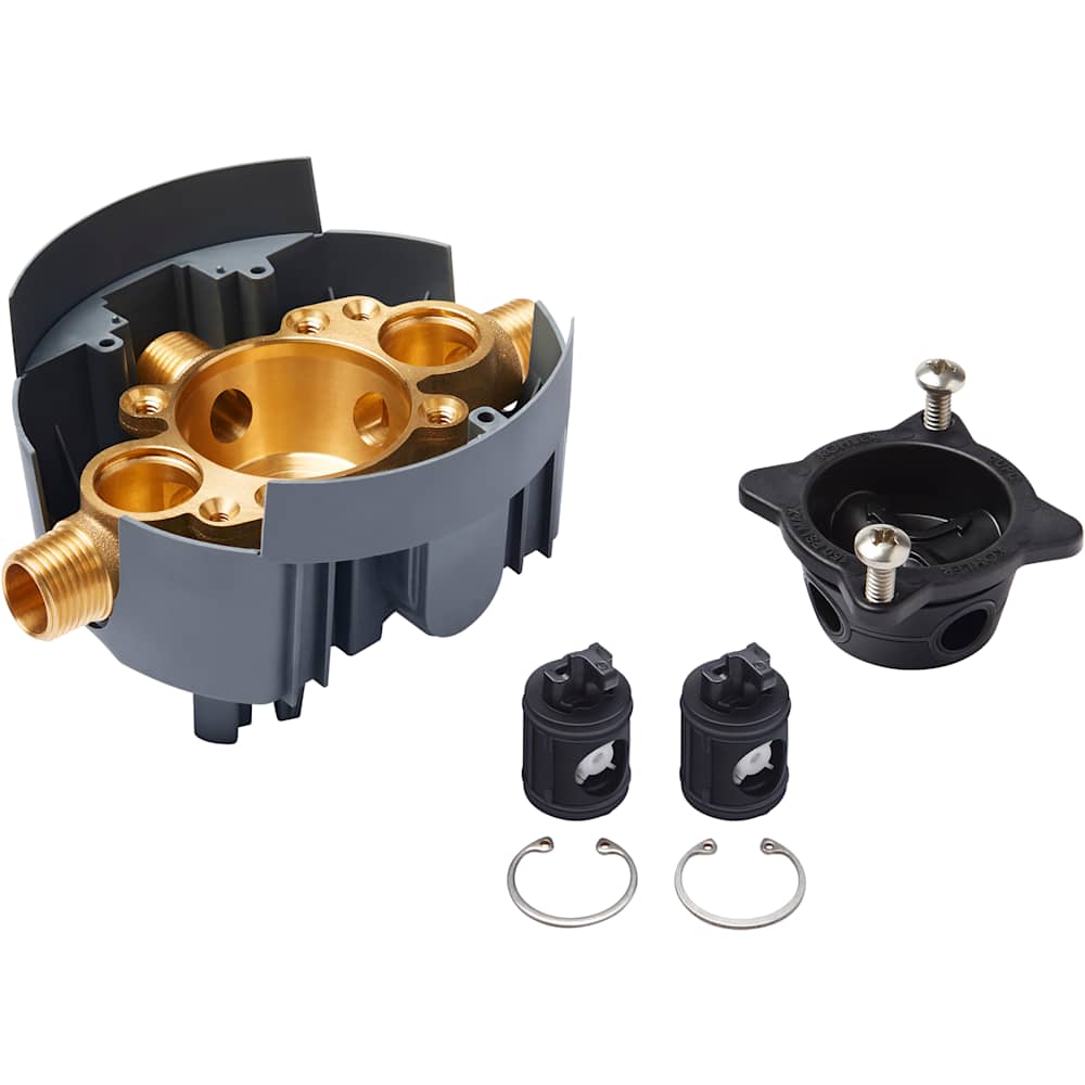 Rite-Temp 1/2" NPT Pressure Balance Rough-In Valve Body Only with Service Stops - Less Valve Cartridge