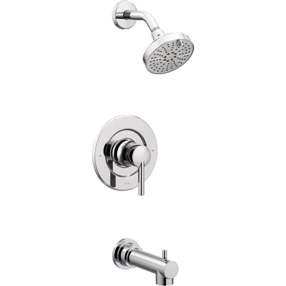 Moen Arlys Tub and Shower Trim Package with 1.75 GPM Multi Function Shower Head and Posi-Temp Technology Chrome