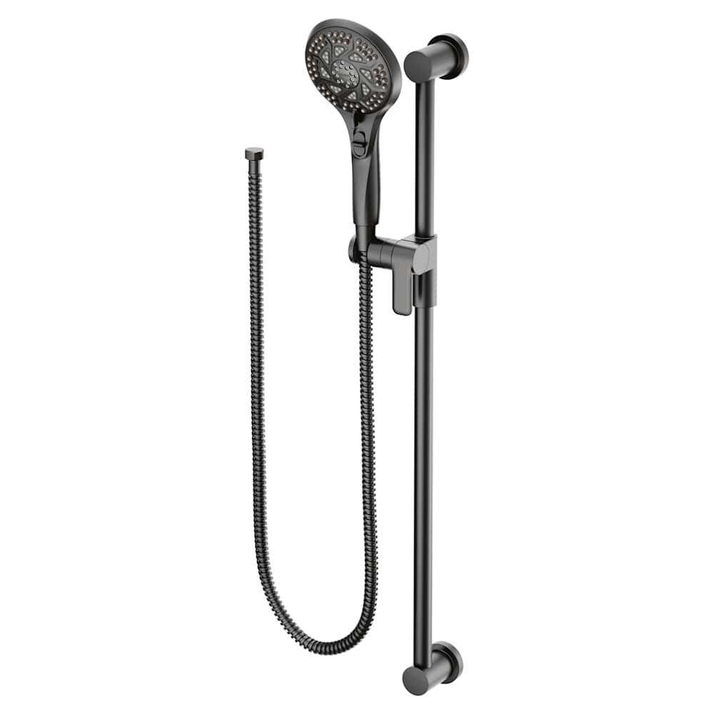 Moen 1.75 GPM Multi-Function Hand Shower Package - Includes Slide Bar and Hose Matte Black