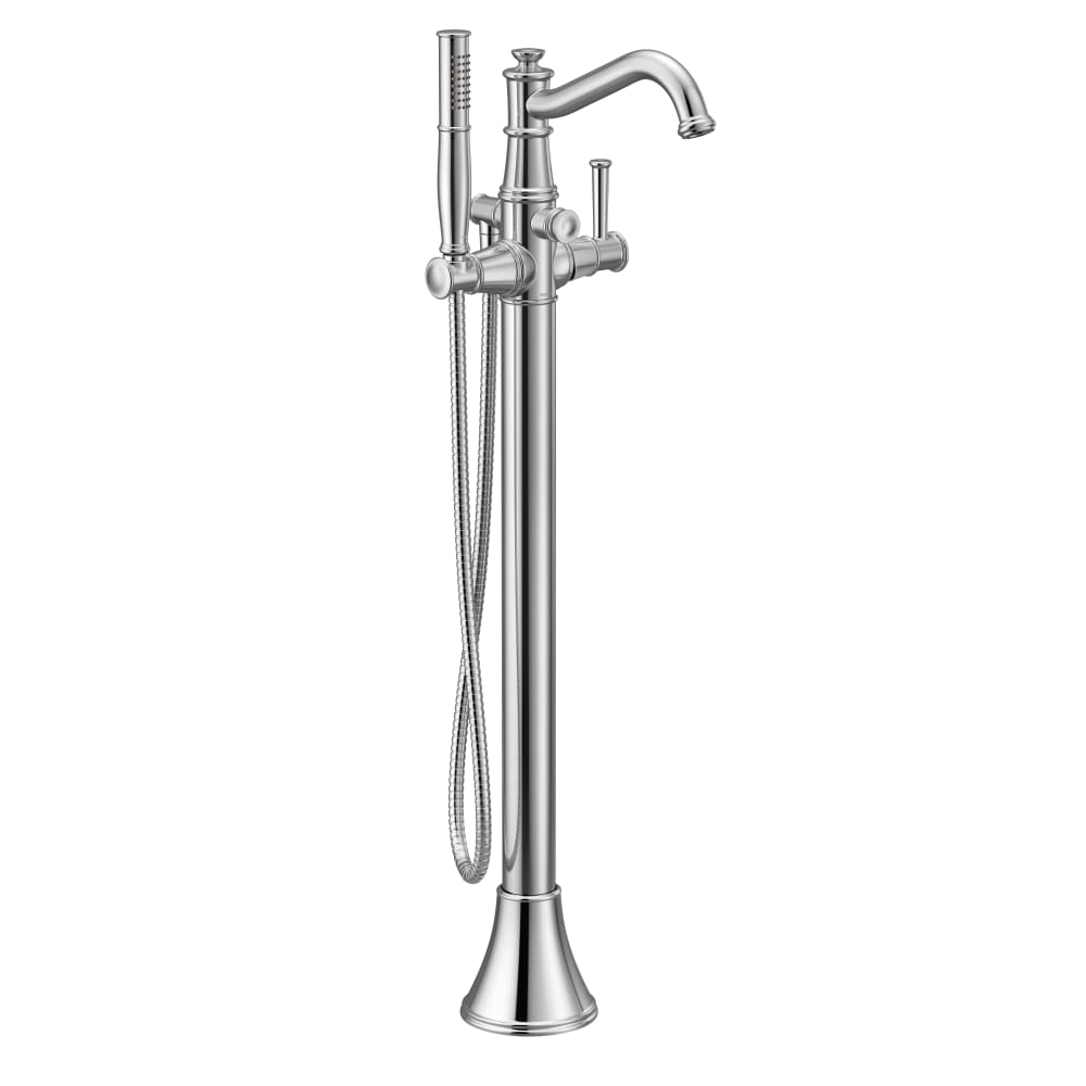 Moen Belfield Floor Mounted Tub Filler with Built-In Diverter - Includes Hand Shower Chrome