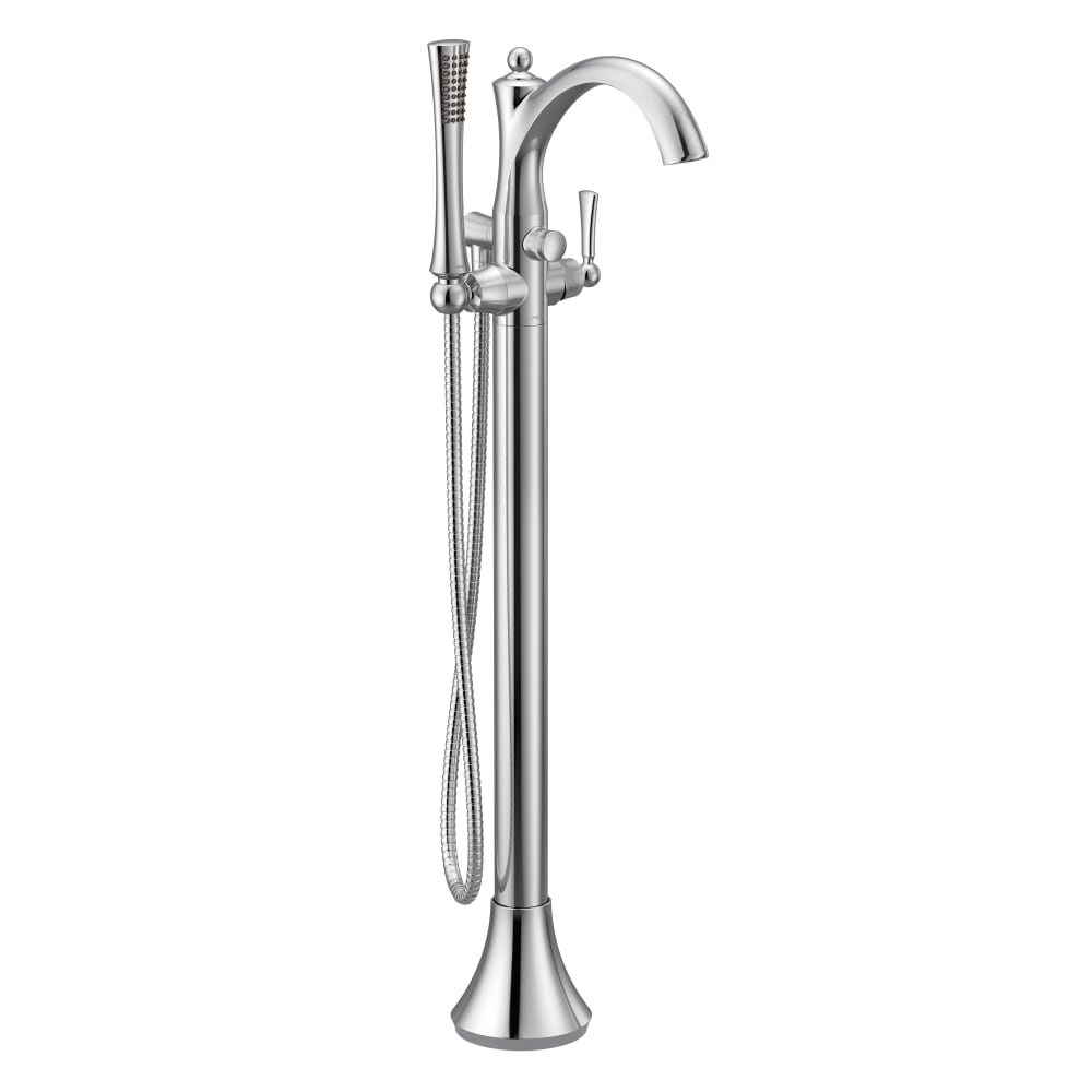 Moen Wynford Floor Mounted Tub Filler with Built-In Diverter - Includes Hand Shower Chrome