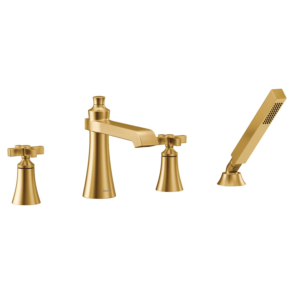 Moen Velocity 1.75 GPM Multi Function Shower Head with Eco Performance Brushed Gold