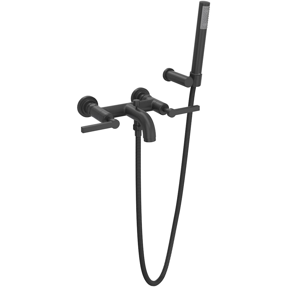 Lombardia Wall Mounted Tub Filler with Built-In Diverter - Includes Hand Shower